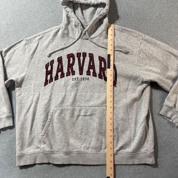 Harvard Crimson H&M Hoodie Womens L Cotton Blend Campus Sweatshirt Gray - Picture 8 of 13